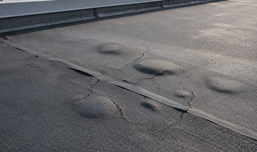 A close up roofing